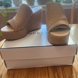 GUESS Women's Brown Wedge Sandals